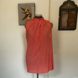 GOOD Helmut Lang Mixed Media Coral Tank